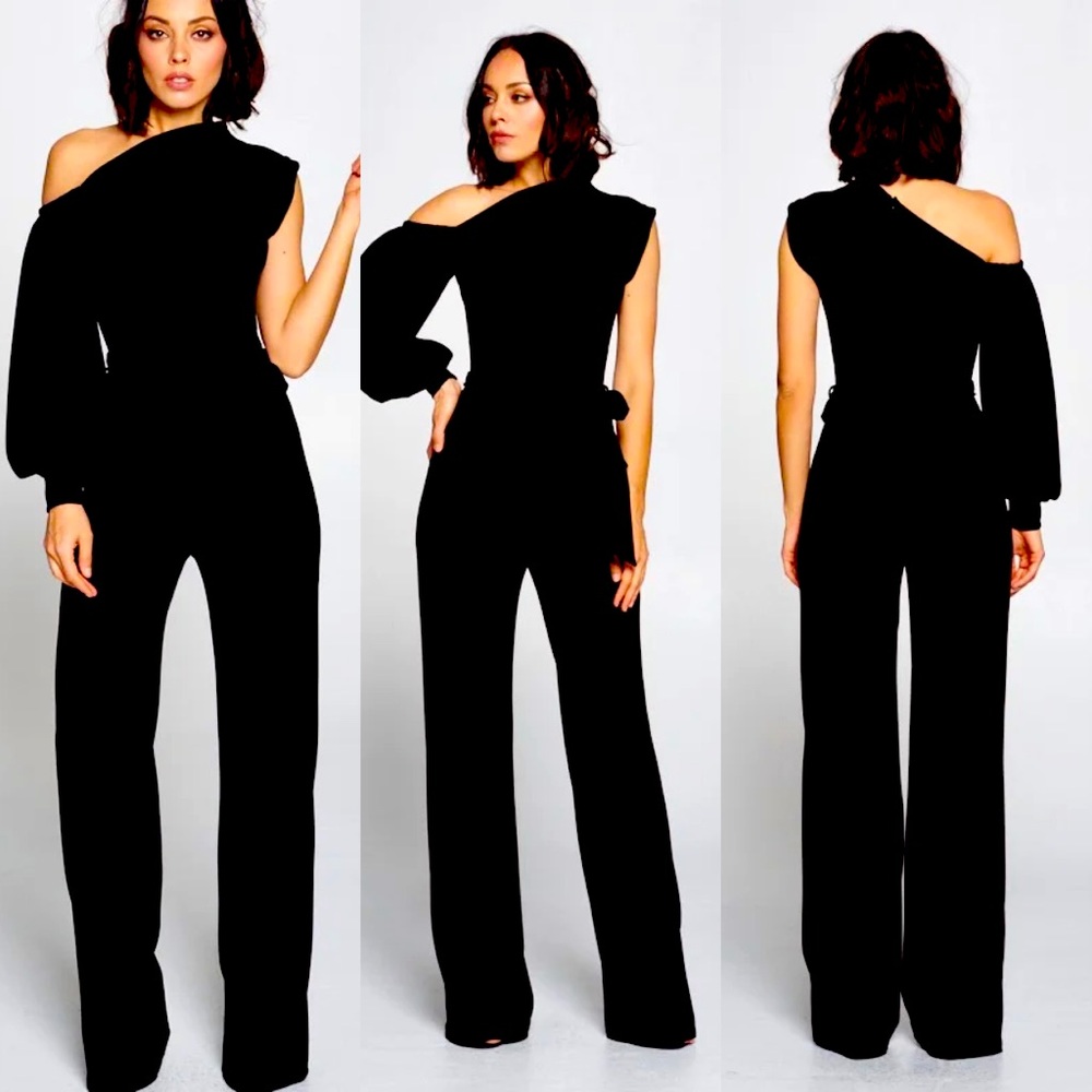 Black One-Sleeve Jumpsuit